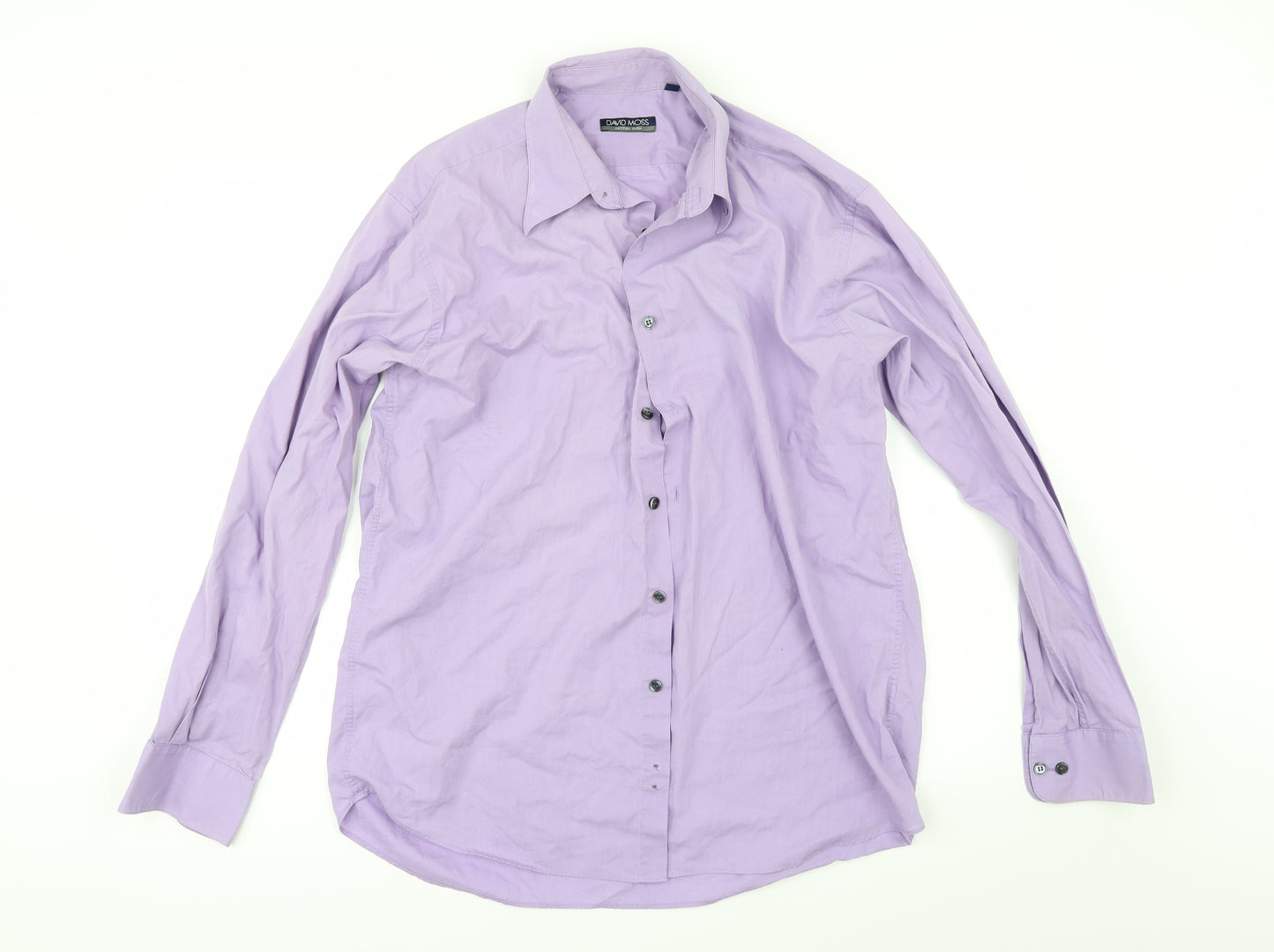 David Moss Mens Purple    Dress Shirt Size 15