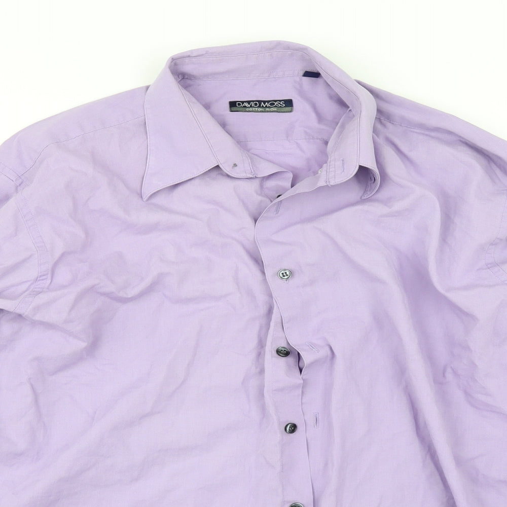 David Moss Mens Purple    Dress Shirt Size 15