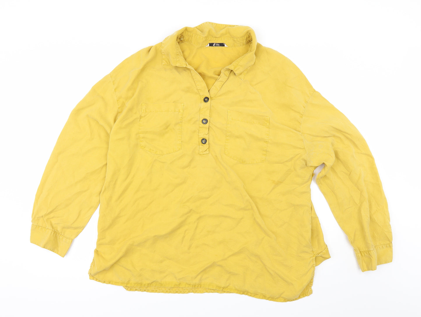 TU Womens Yellow   Basic Blouse Size 22