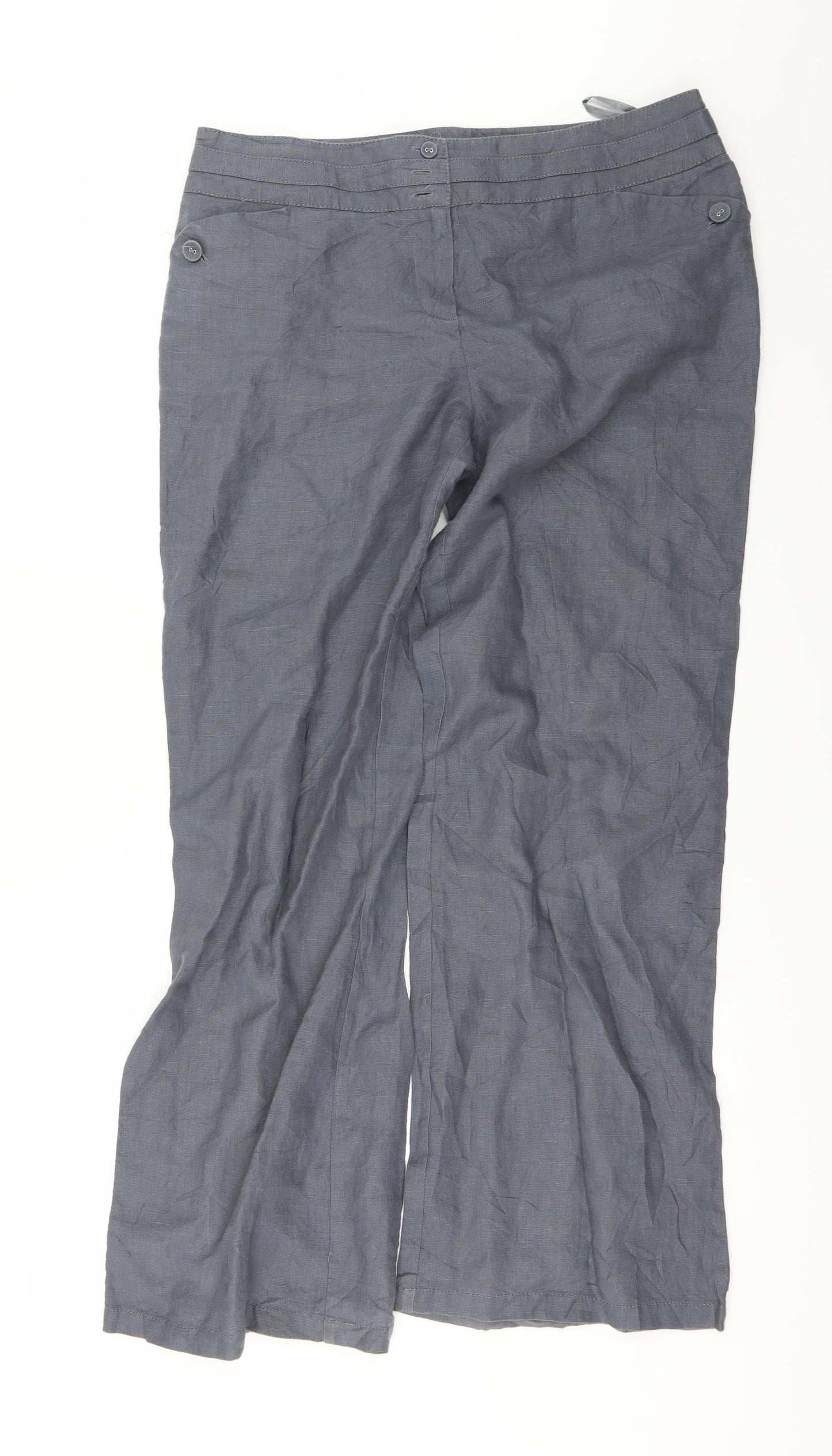 Monsoon Womens Grey   Trousers  Size 14 L32 in