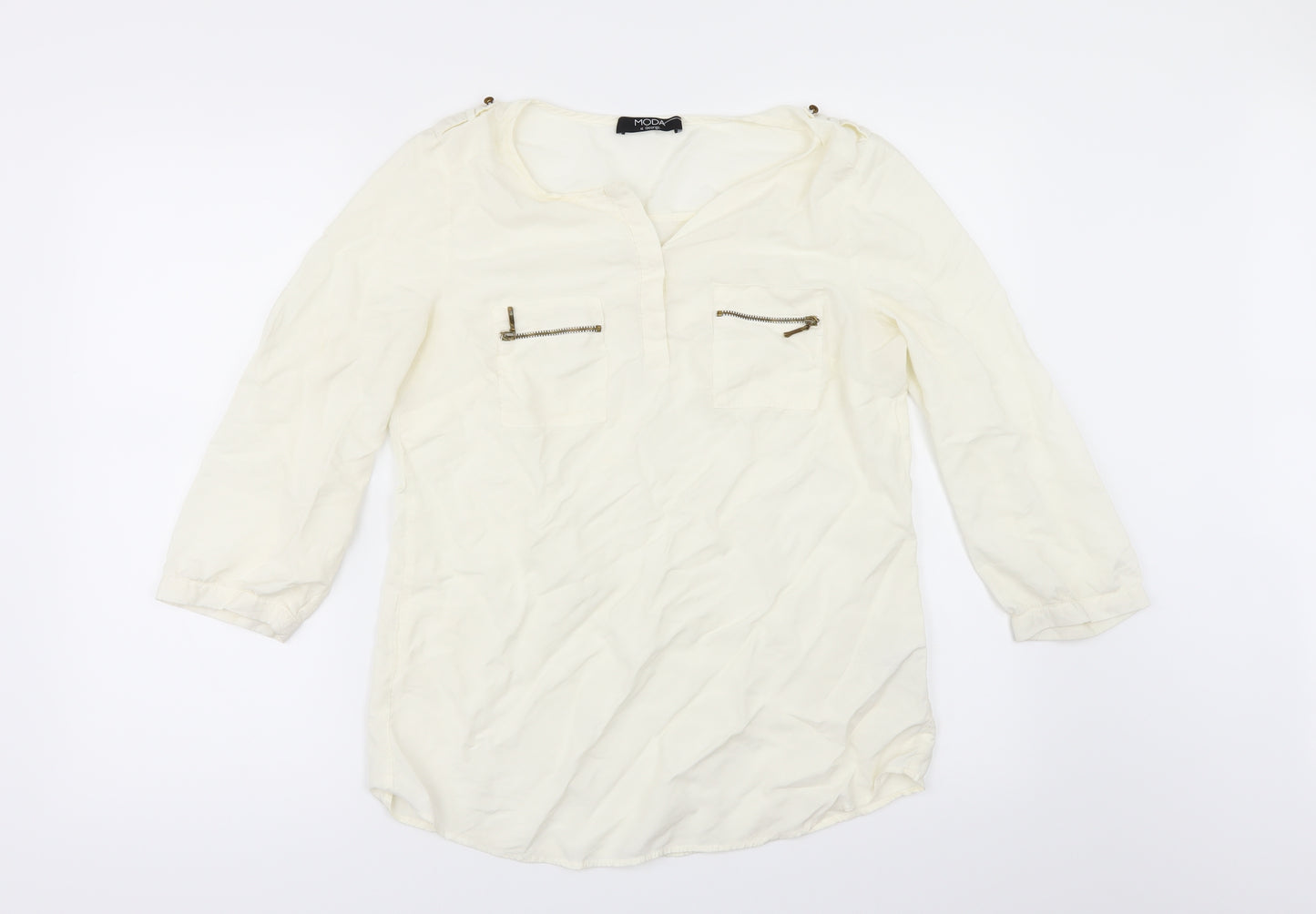 George Womens Ivory   Basic Blouse Size 10