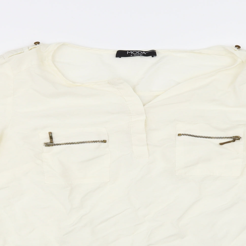 George Womens Ivory   Basic Blouse Size 10