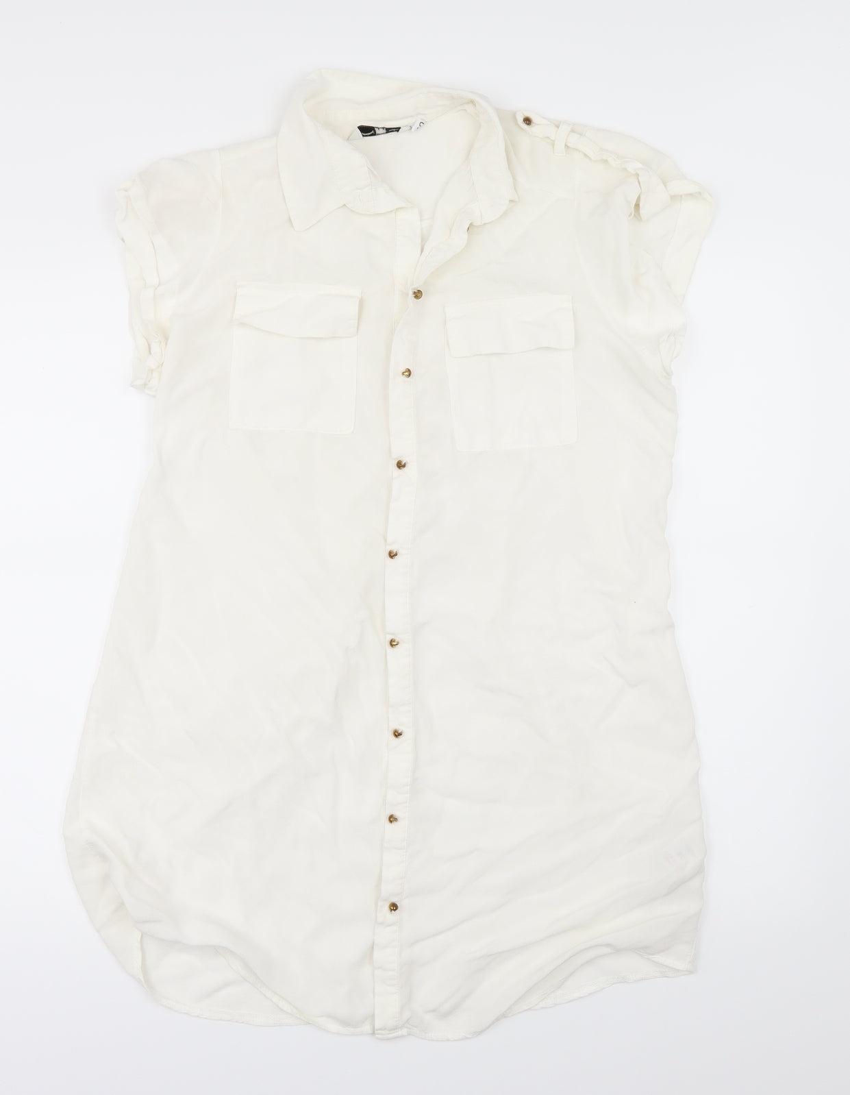 New Look Womens White   Basic Button-Up Size 12