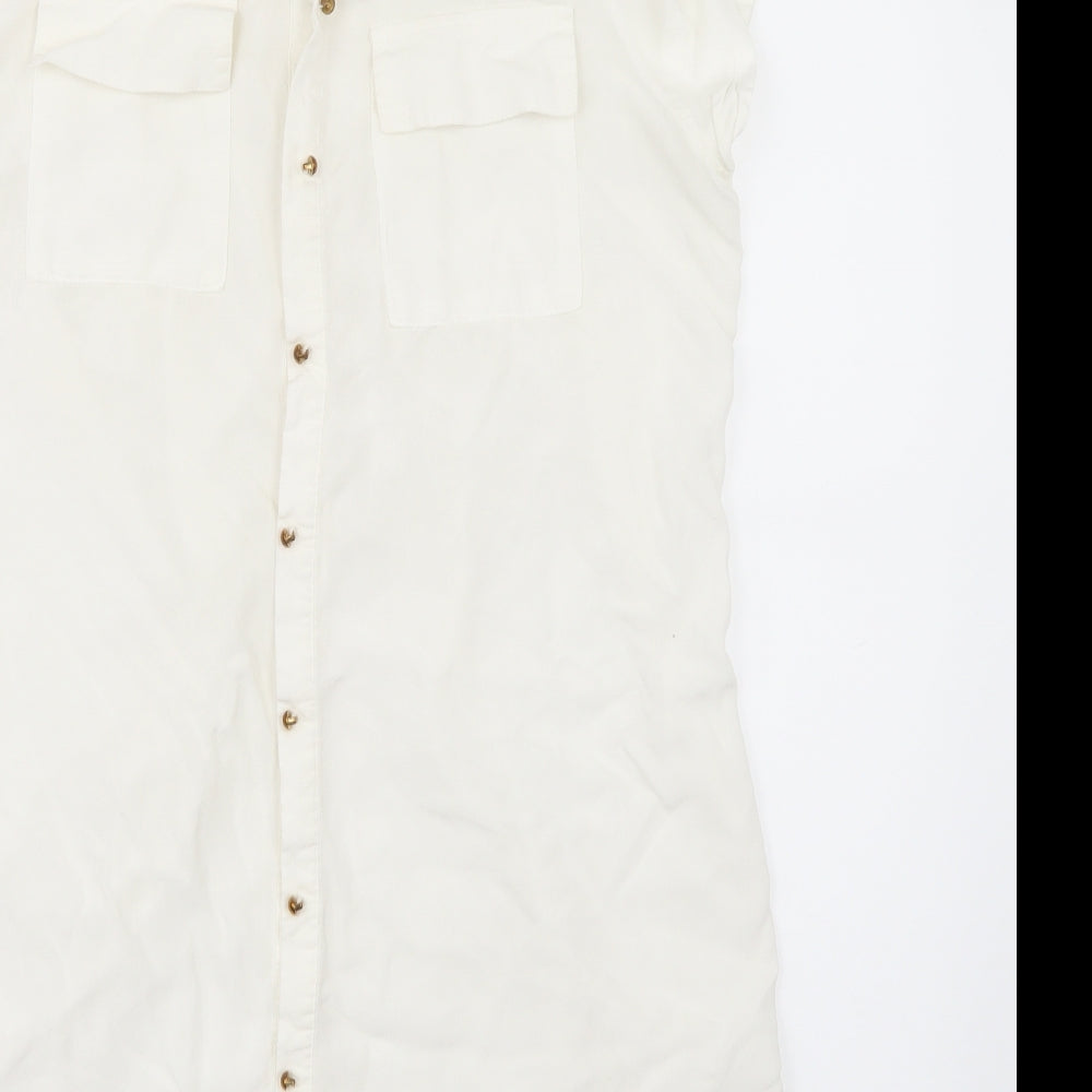 New Look Womens White   Basic Button-Up Size 12