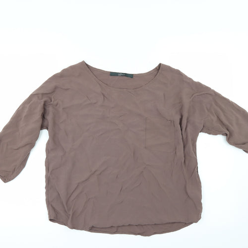Luxzuz Womens Beige   Basic Blouse Size S