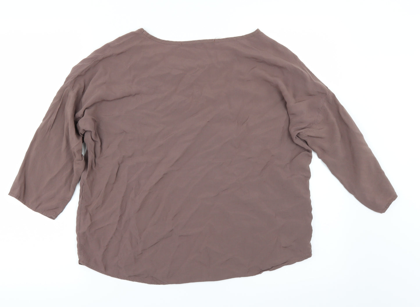 Luxzuz Womens Beige   Basic Blouse Size S