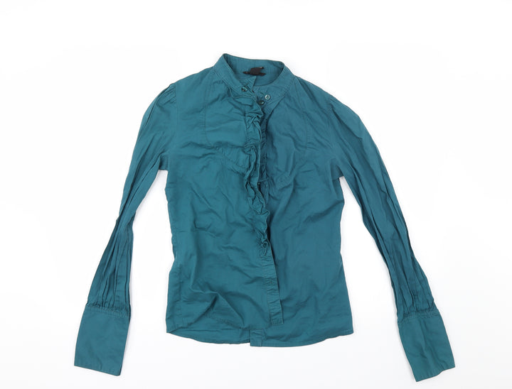MNG Womens Green Basic Button-Up Size M