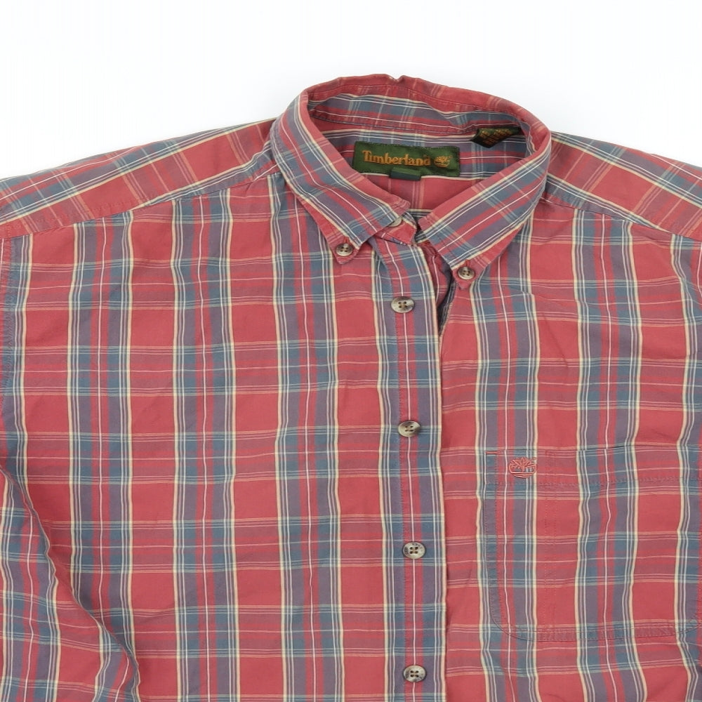 Timberland Mens Red Check   Button-Up Size M