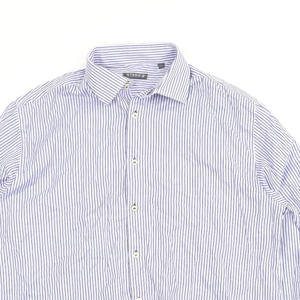 Stark Creative Mens Blue Striped   T-Shirt Size 2XL