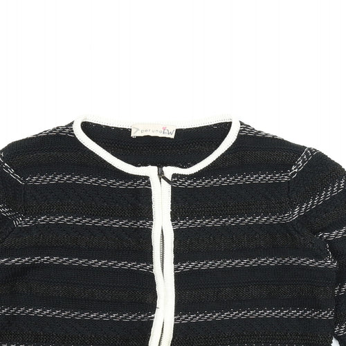 M&S Womens Black   Full Zip Jumper Size 8