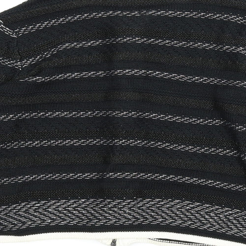 M&S Womens Black   Full Zip Jumper Size 8