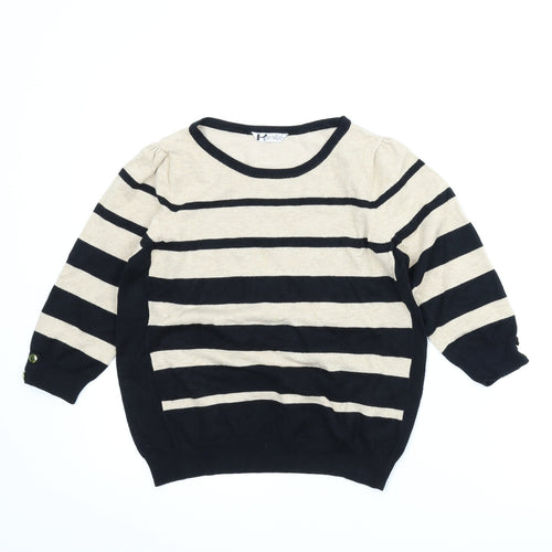 BHS Womens Beige Striped  Pullover Jumper Size 12