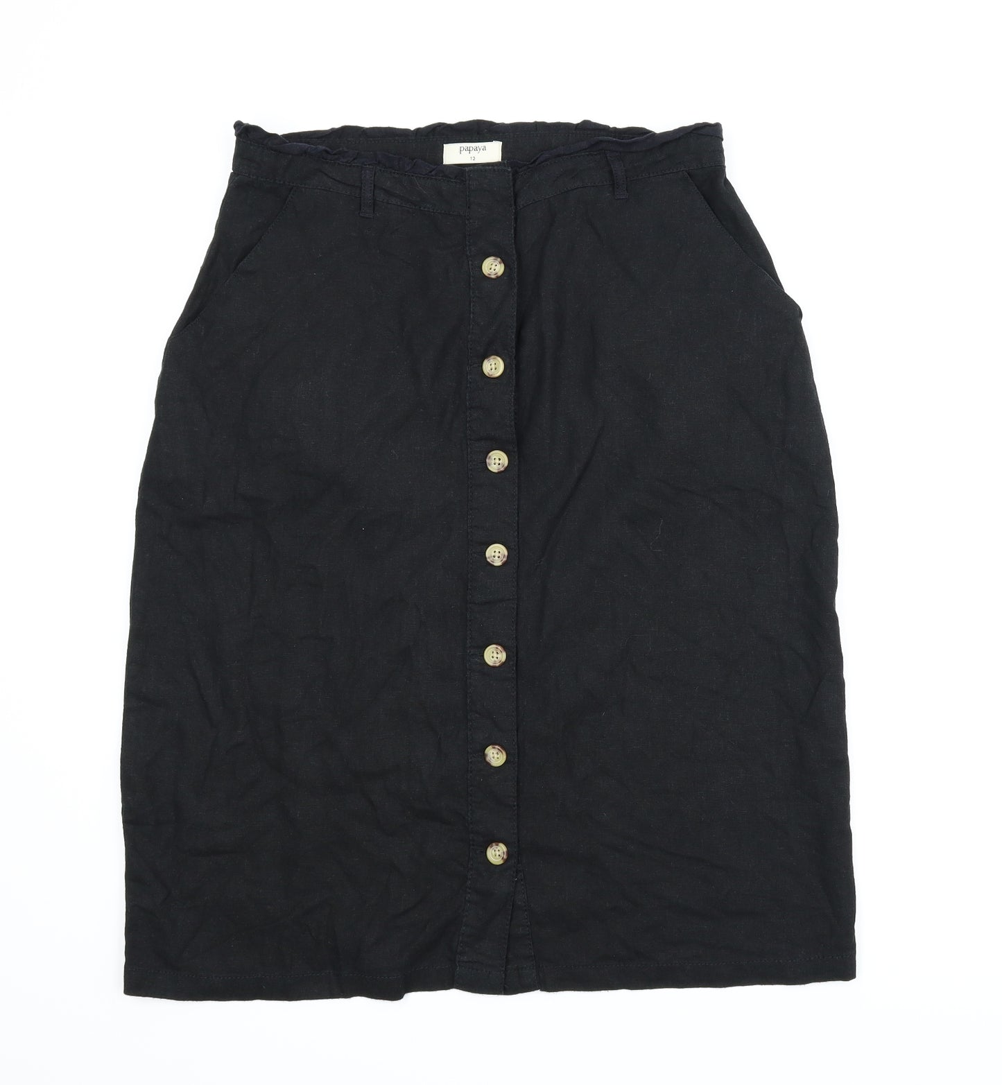 Papaya Womens Black   A-Line Skirt Size 12