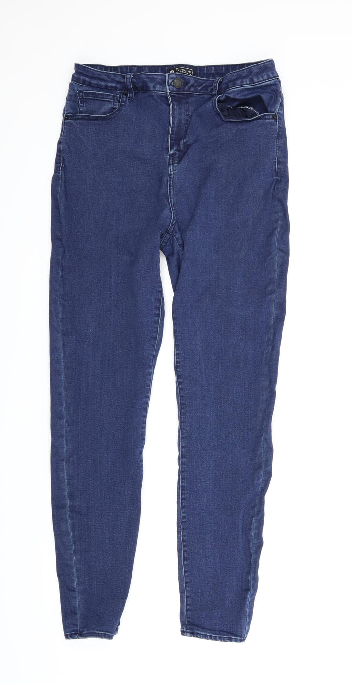 Avenue Denim Womens Blue Denim Skinny Jeans Size 14 L27 in