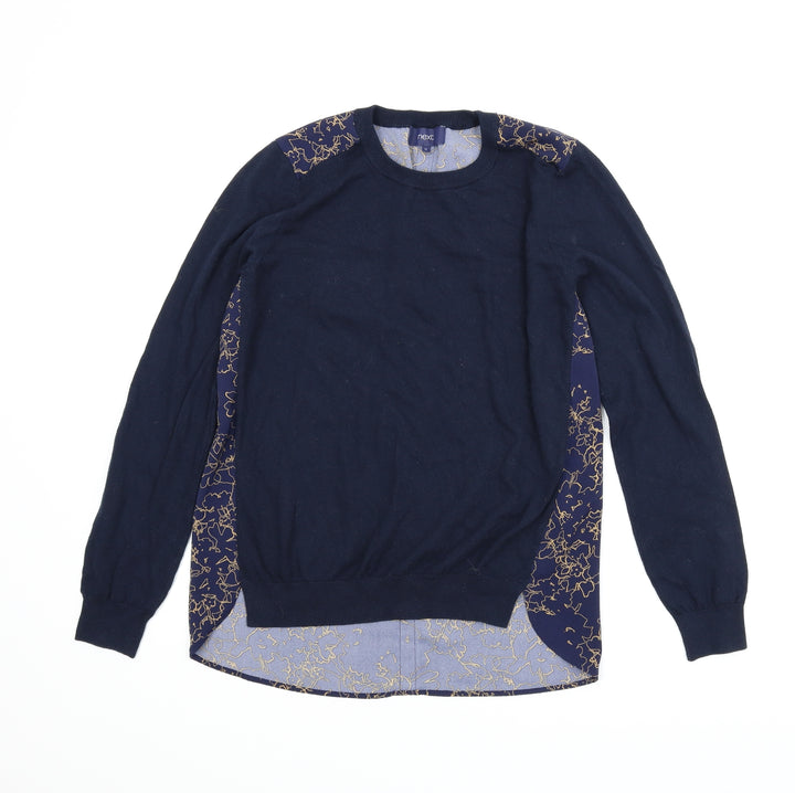 NEXT Womens Blue Floral  Pullover Jumper Size 12