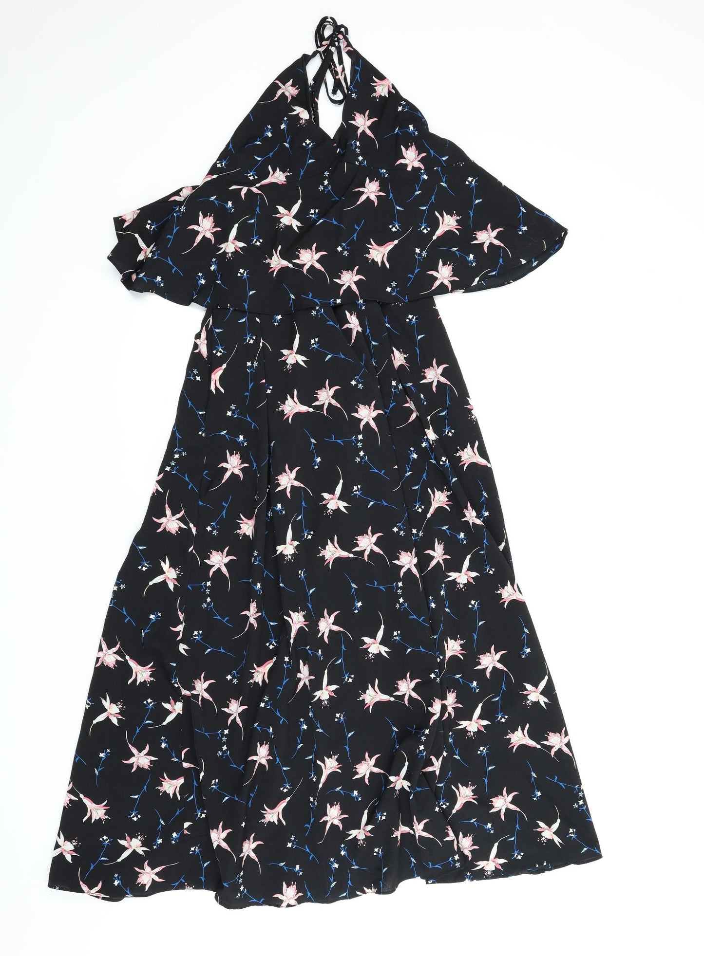 Yu & Me Womens Black Floral  A-Line  Size M  - Alterneck