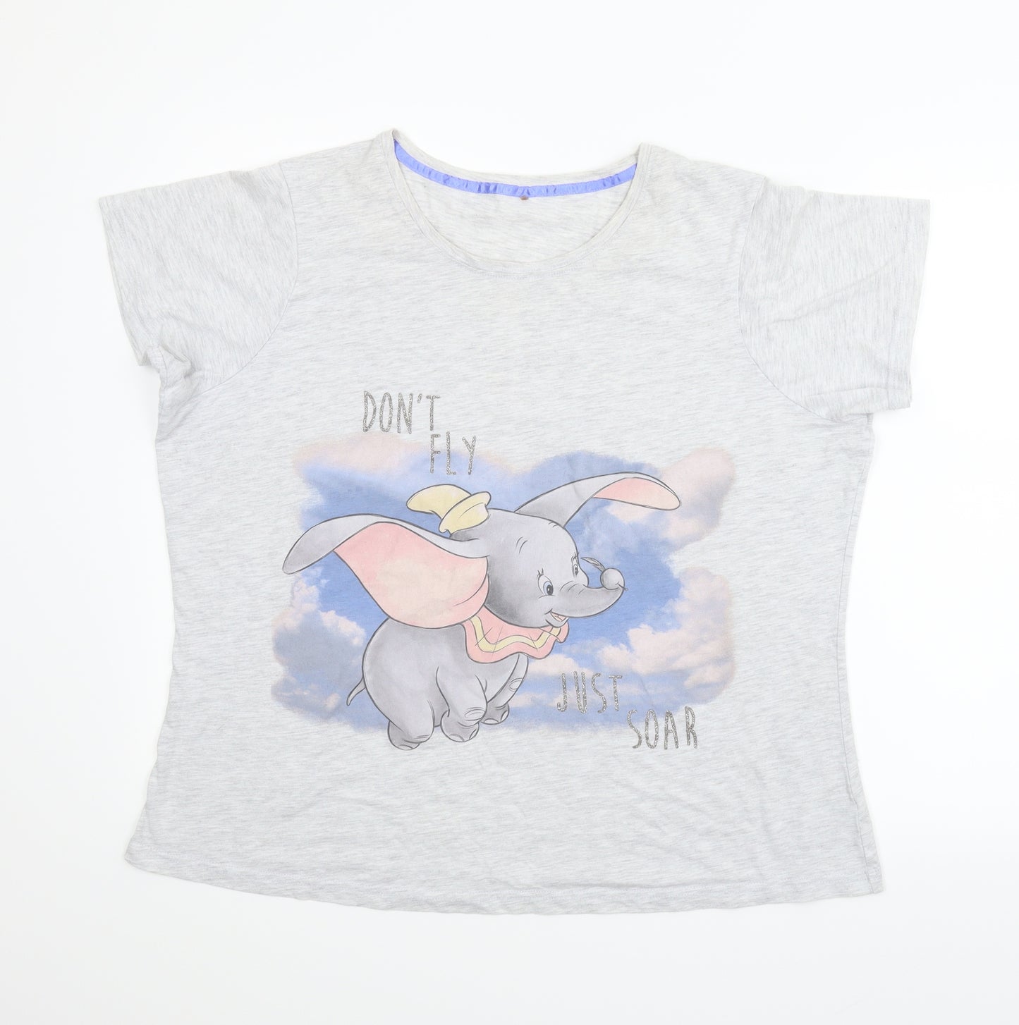 George Womens Grey Solid  Top Pyjama Top Size 20  - Disney, Dumbo