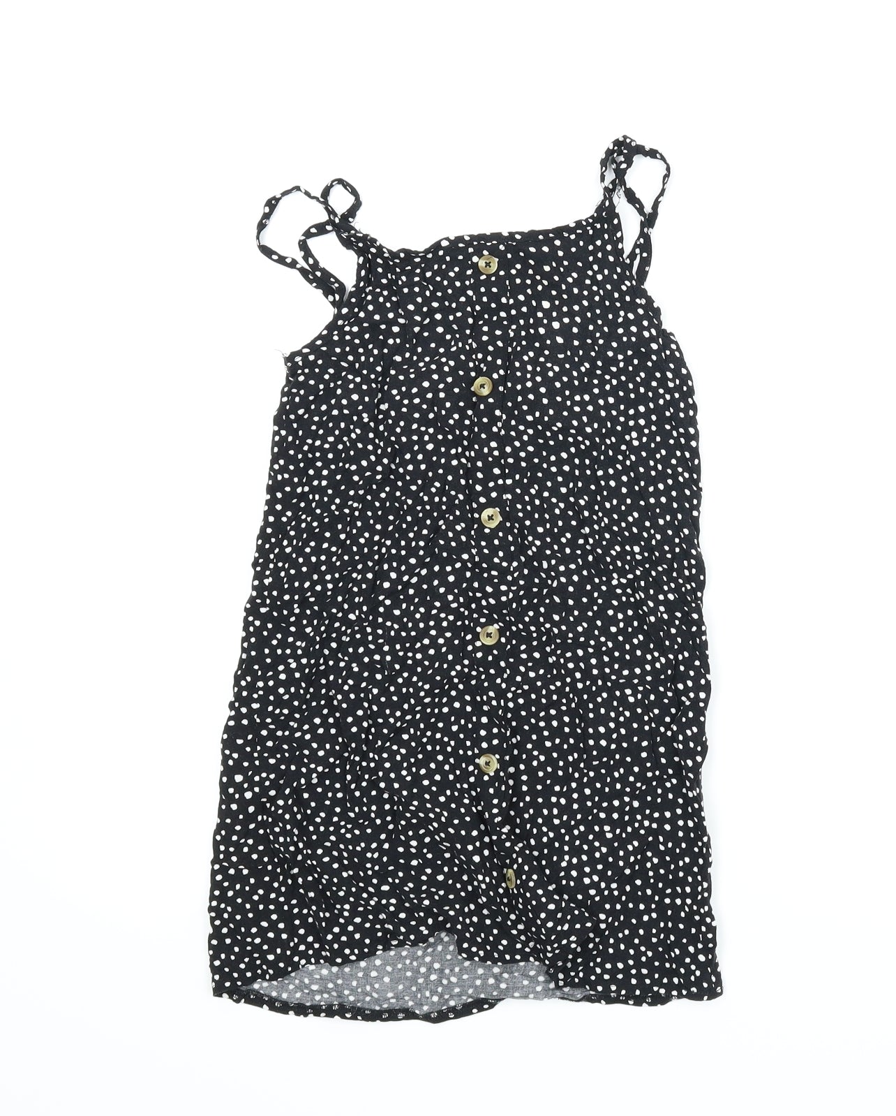 Primark Girls Black Spotted  A-Line  Size 7-8 Years