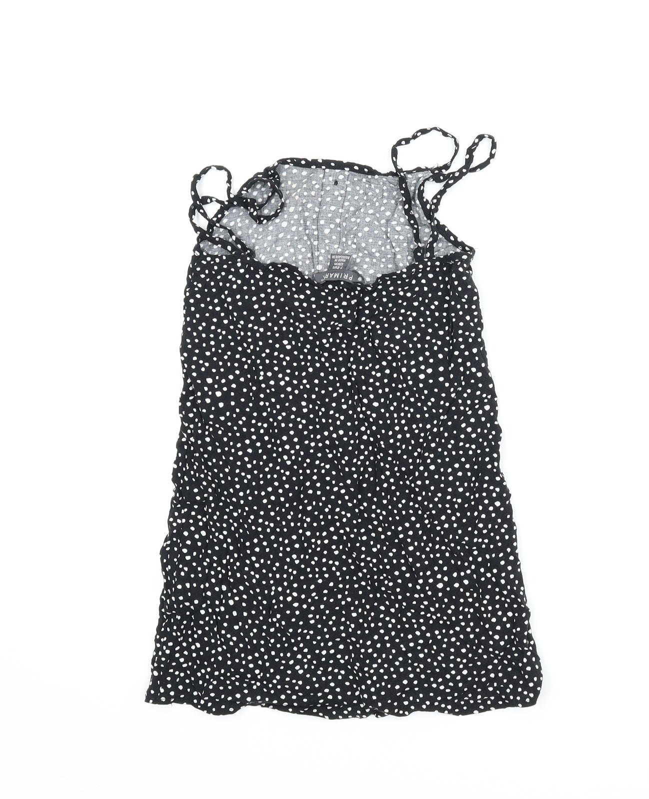 Primark Girls Black Spotted  A-Line  Size 7-8 Years