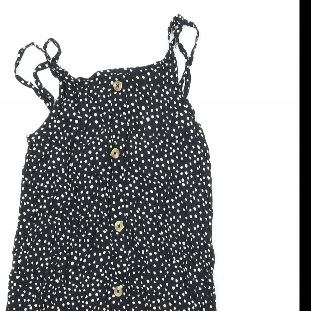 Primark Girls Black Spotted  A-Line  Size 7-8 Years