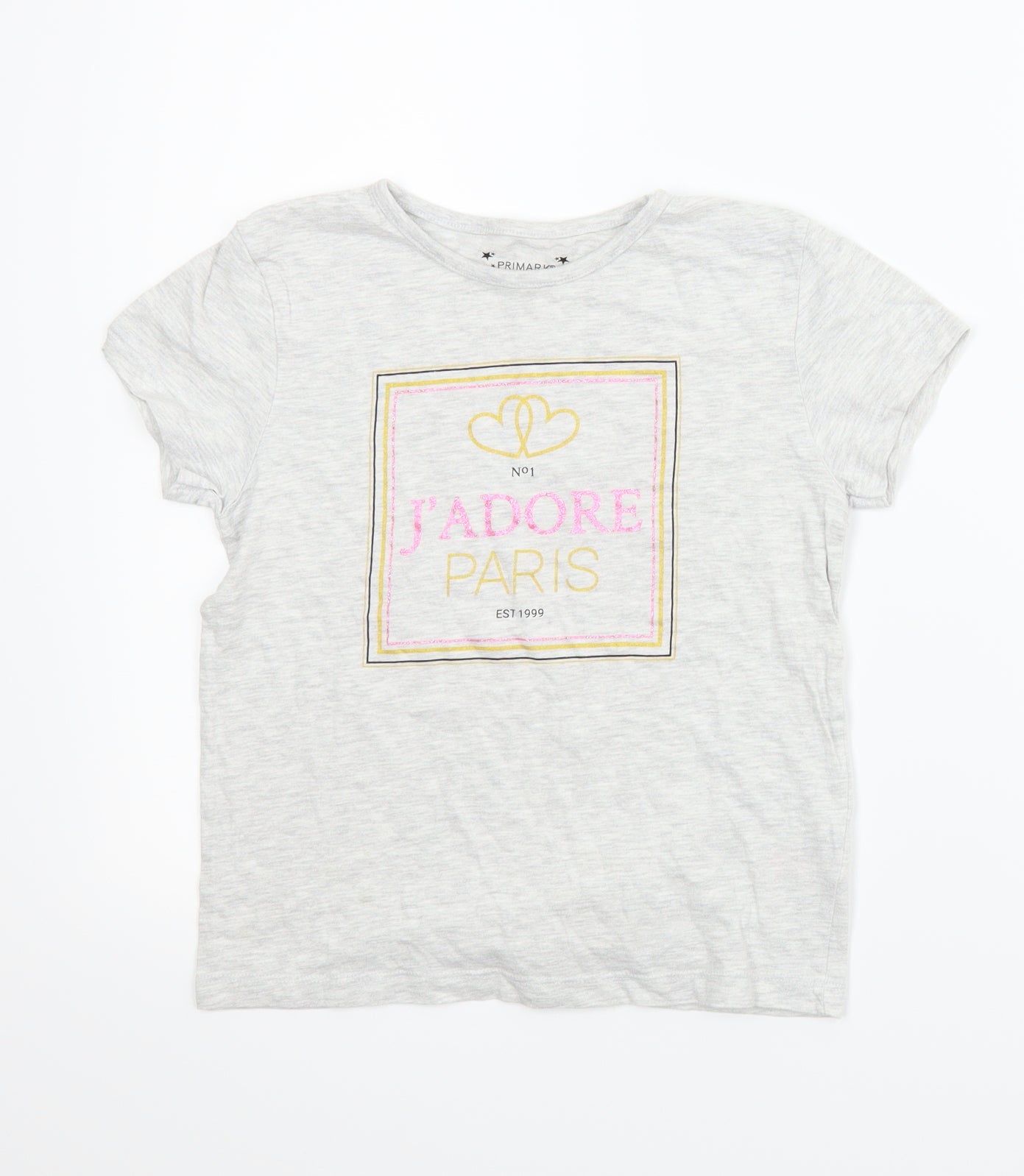Primark Girls Grey   Basic T-Shirt Size 8-9 Years