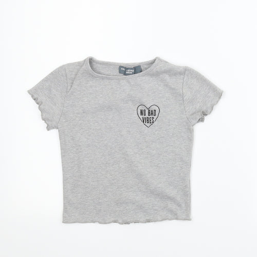 Denim Co Girls Grey   Basic T-Shirt Size 9-10 Years