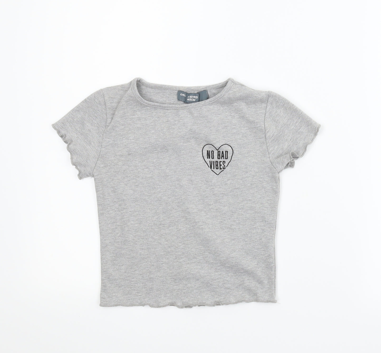 Denim Co Girls Grey   Basic T-Shirt Size 9-10 Years