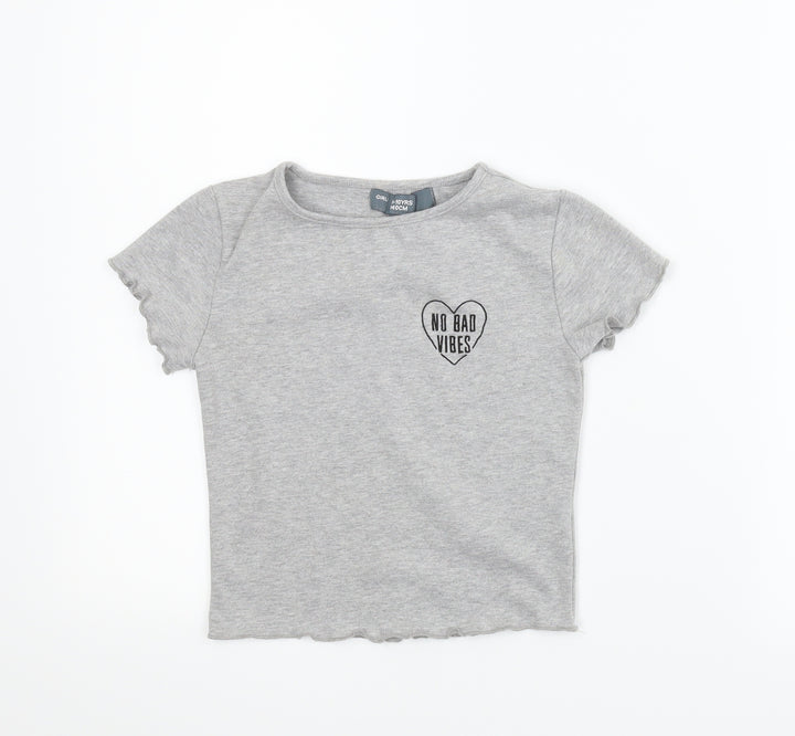 Denim Co Girls Grey Basic T-Shirt Size 9-10 Years