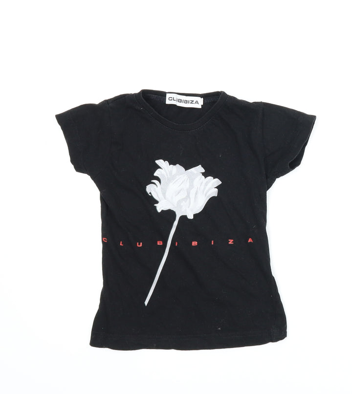 Club Ibiza Boys Black Basic T-Shirt Size 4 Years