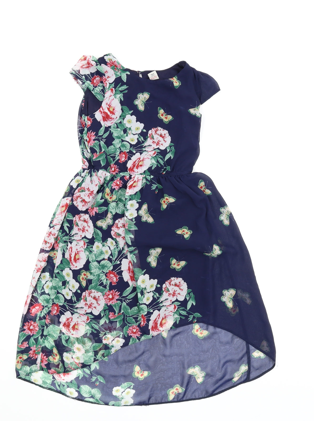 TU Girls Blue Floral  Shift  Size 7 Years