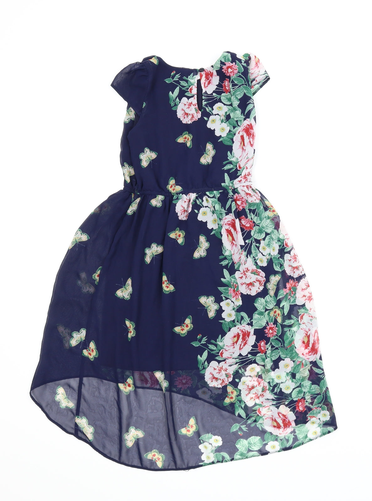 TU Girls Blue Floral  Shift  Size 7 Years
