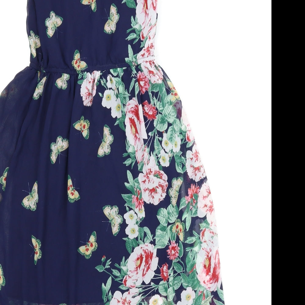 TU Girls Blue Floral  Shift  Size 7 Years