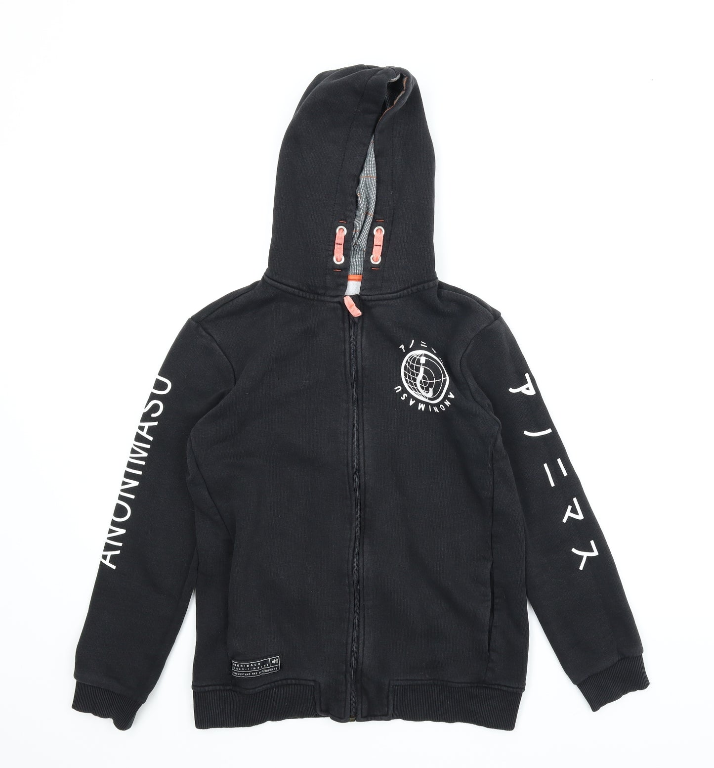 Anonimasu Boys Black   Full Zip Hoodie Size 11-12 Years