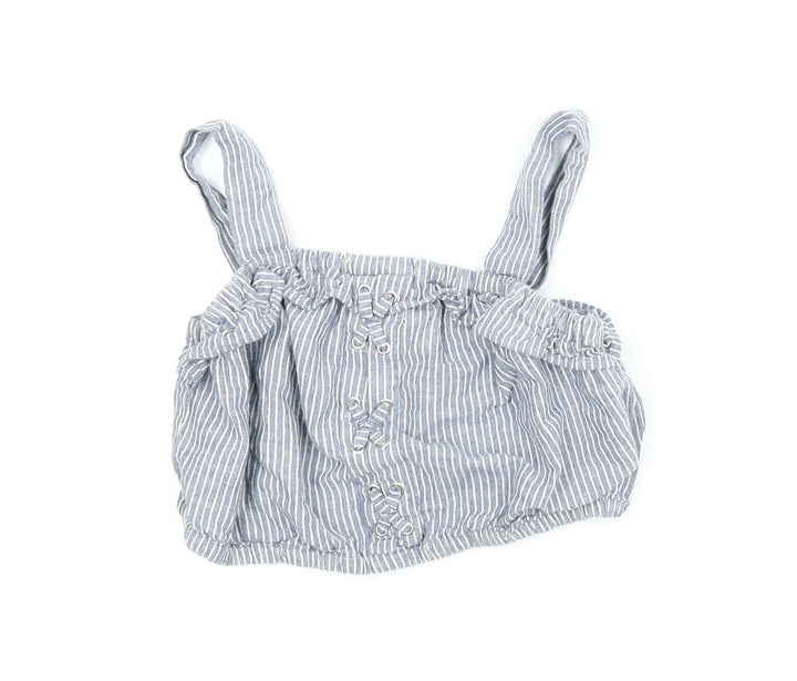 NEXT Girls Blue Striped  Cropped Tank Size 7 Years