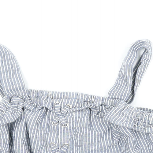 NEXT Girls Blue Striped  Cropped Tank Size 7 Years