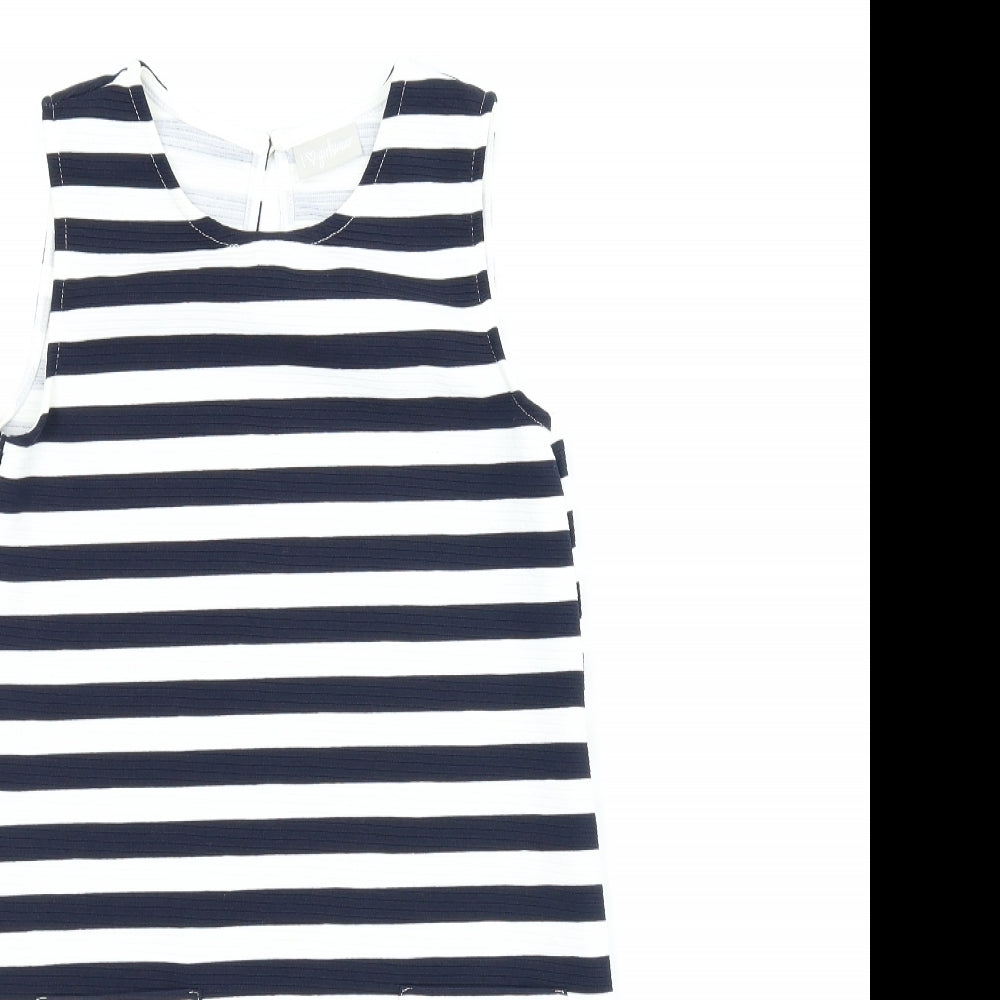 I Love Girlswear Girls Blue Striped  A-Line  Size 10-11 Years