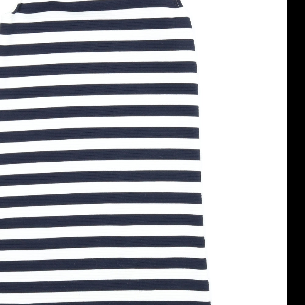 I Love Girlswear Girls Blue Striped  A-Line  Size 10-11 Years