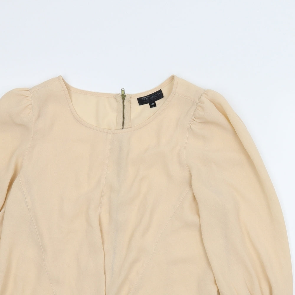 Topshop Womens Beige   Basic Blouse Size 10