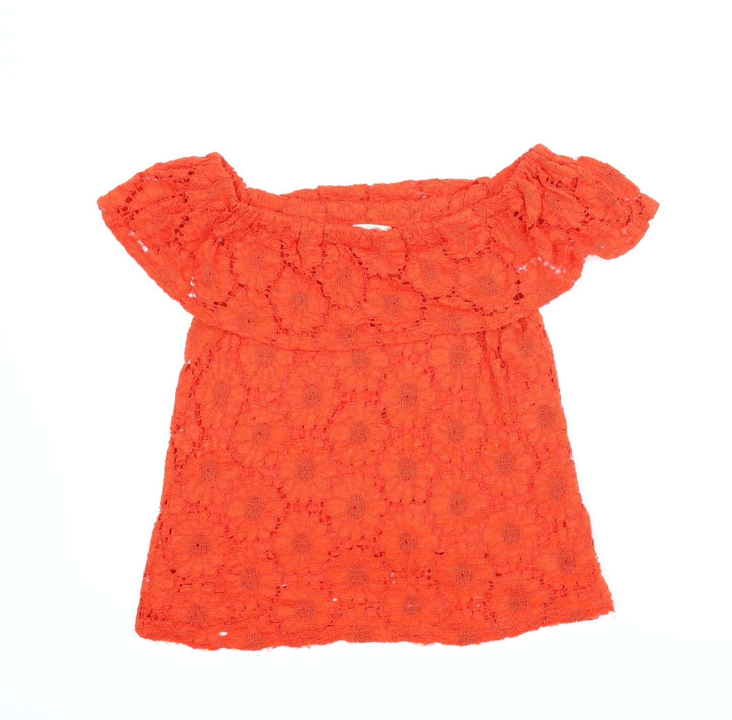 Peacocks Womens Red Floral  Basic Blouse Size 10