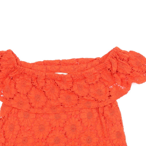 Peacocks Womens Red Floral  Basic Blouse Size 10