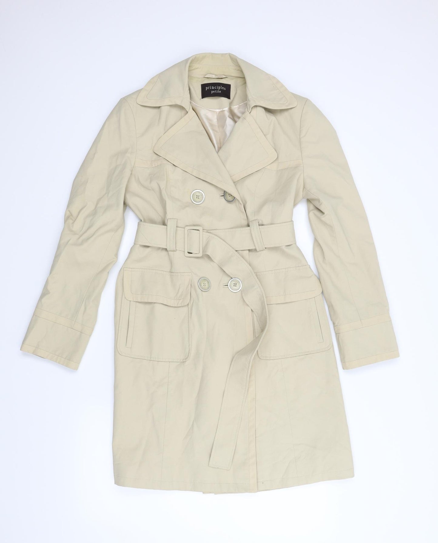 Principles Womens Beige   Trench Coat Coat Size 6