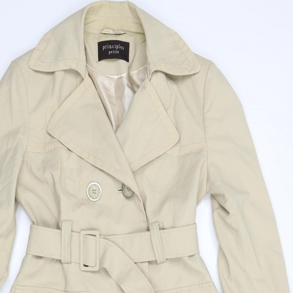 Principles Womens Beige   Trench Coat Coat Size 6