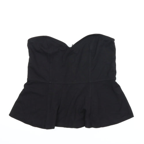 H&M Womens Black   Cropped Blouse Size M