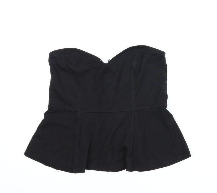H&M Womens Black   Cropped Blouse Size M