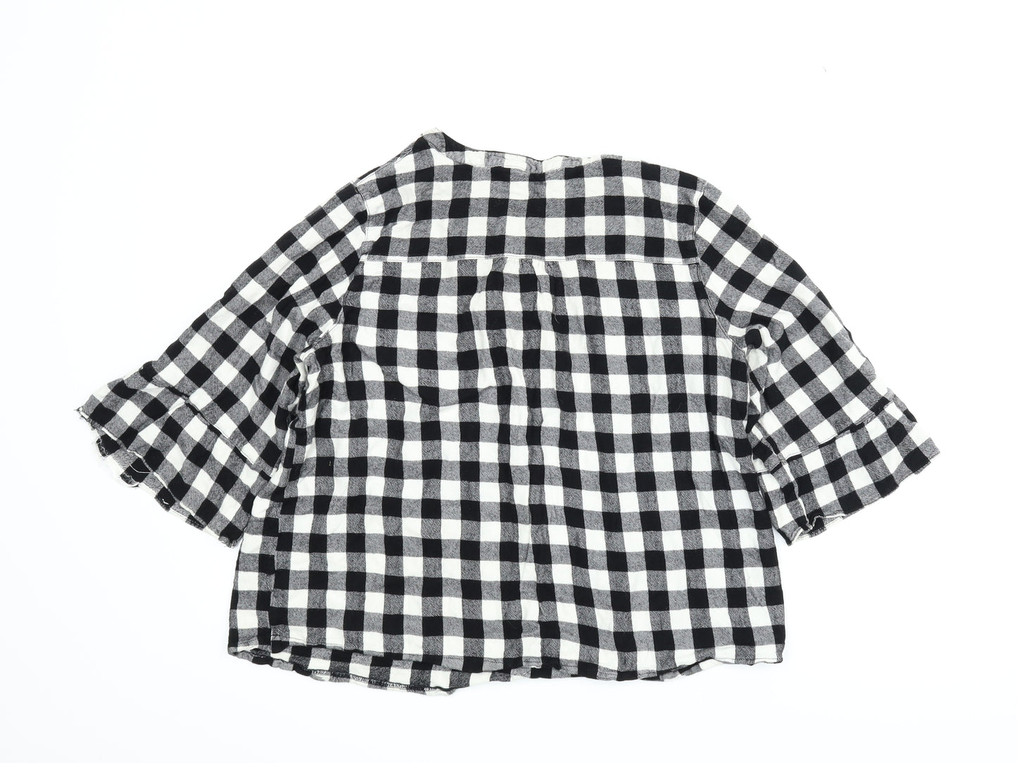 F&F Womens Black Check  Basic T-Shirt Size 18