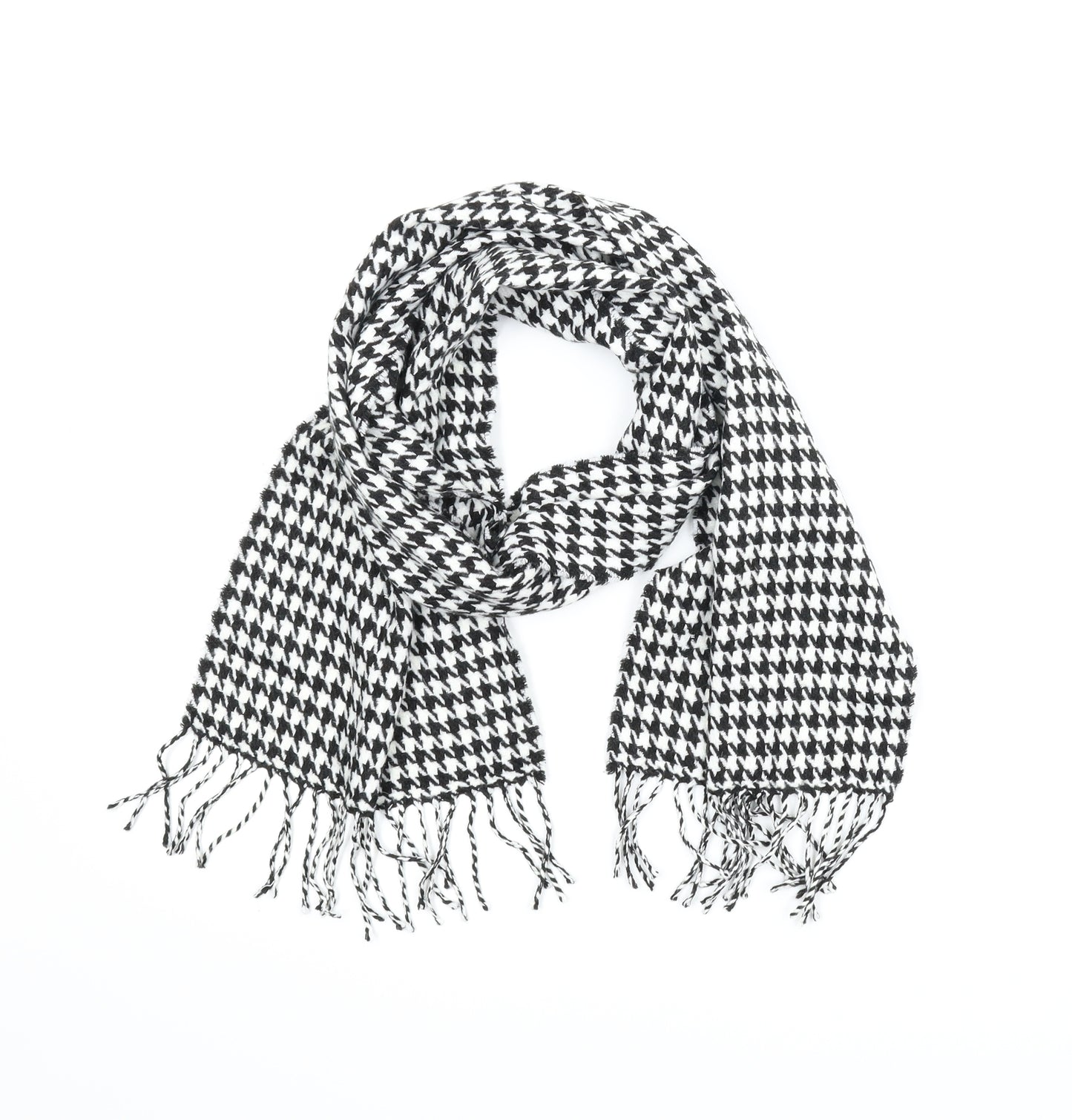 Italy Design Unisex Black Houndstooth   Scarf