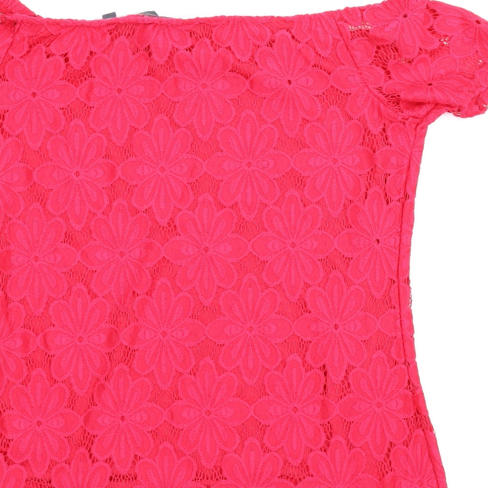 Dorothy Perkins Womens Pink Floral  Basic Blouse Size 14