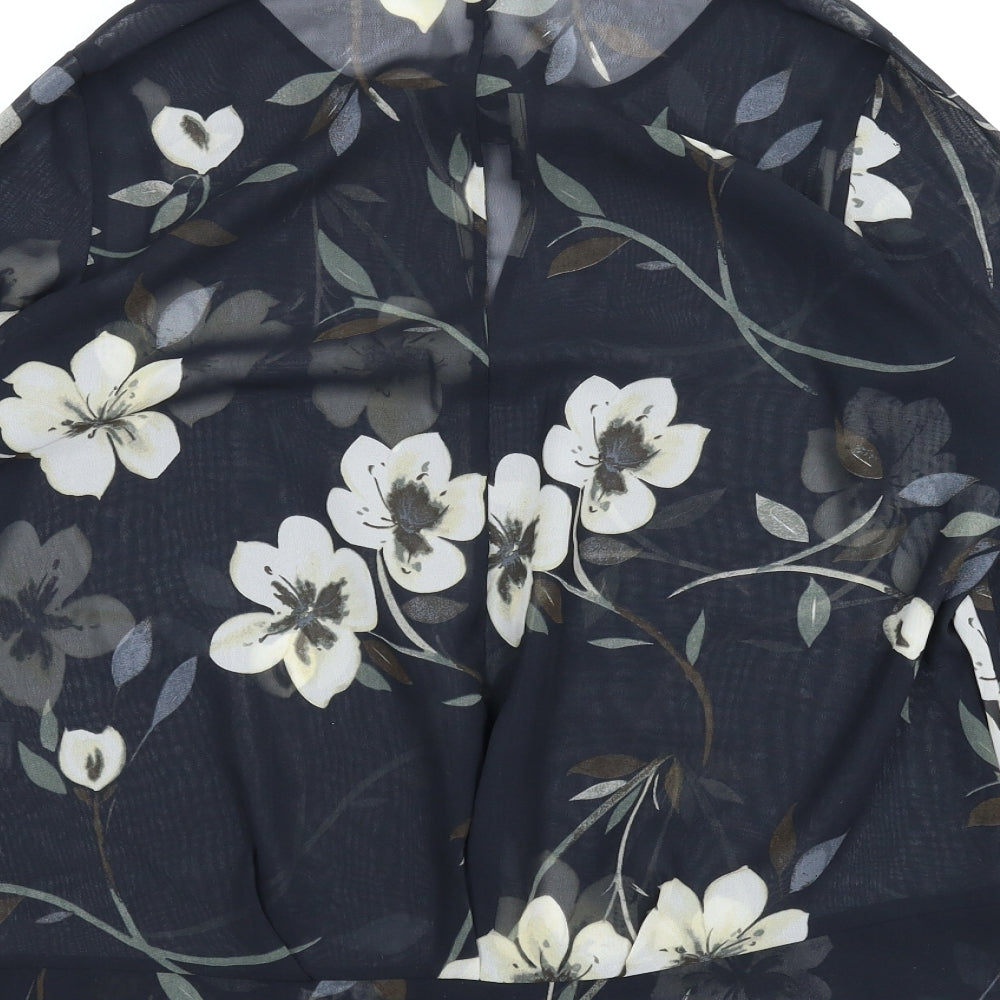 NEXT Womens Black Floral  Basic Blouse Size 14