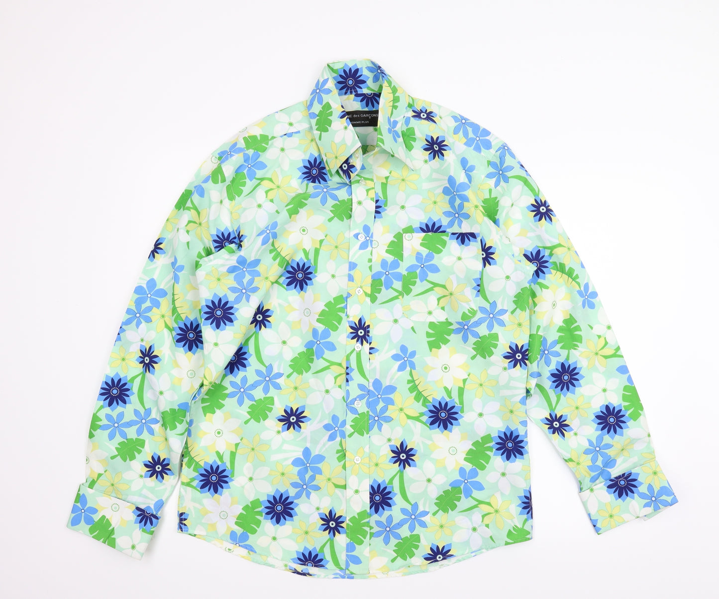 Comme Des Garcons Mens Green Floral   T-Shirt Size L