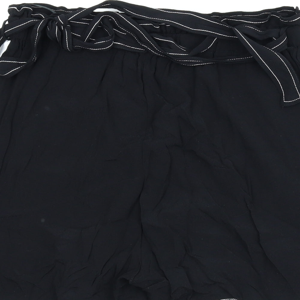 F&F Womens Black   Paperbag Shorts Size 14